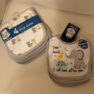 Brand New Baby Burp Cloths & Bibs